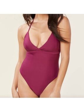 Andie The Lagos One Piece Swimsuit in Plum in Size Small NEW Resortwear Beach